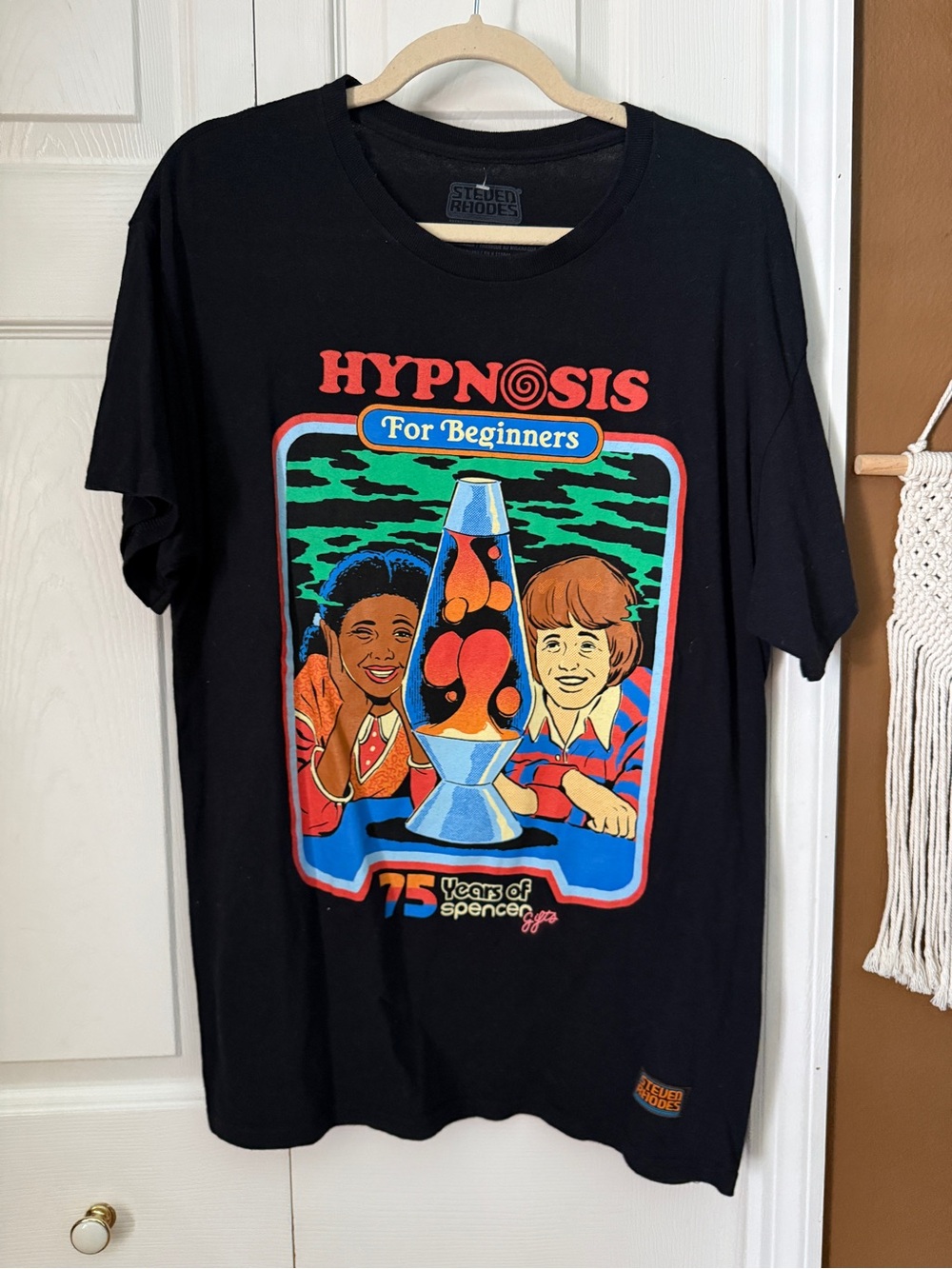 Steven Rhodes Spencers Black "Hypnosis For Beginners" Graphic T-shirt / Size L